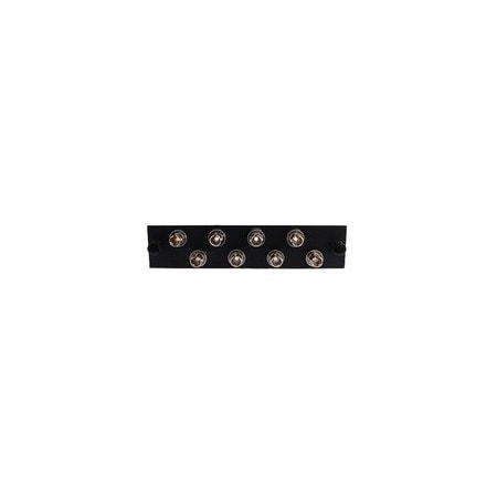 Cable Wholesale LGX Compatible Adapter Plate featuring a Bank of 8 Multimode ST Connectors, Black Powder Coat 68F3-10380